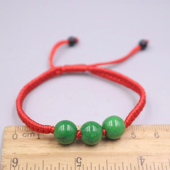 💗 Jade Beaded Macrame Bracelet 7”-8” adjustable NEW - Picture 4 of 5